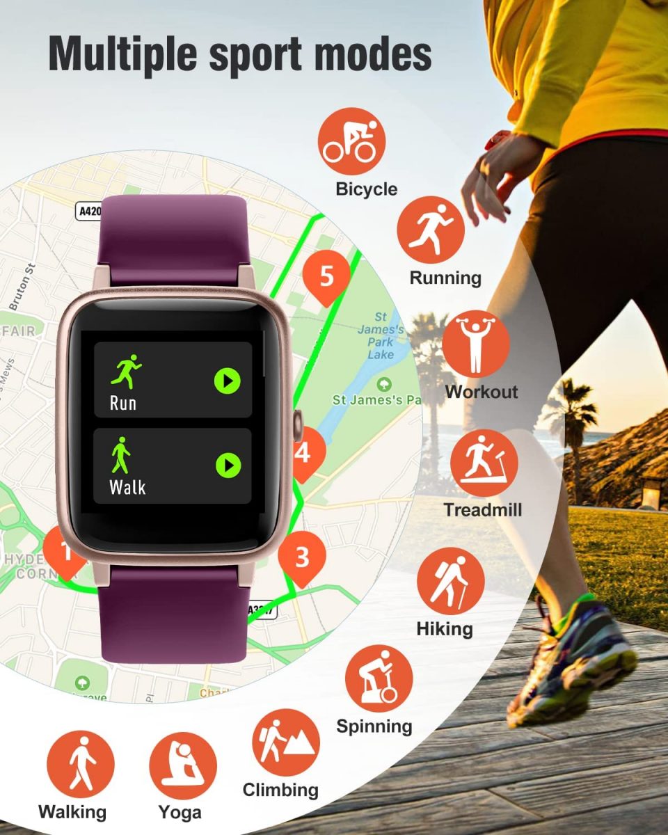 Reloj Inteligente, Smartwatch con Pulsómetro, Pulsera Actividad Inteligente - Imagen 2