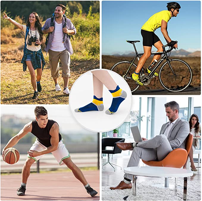 Niodora Calcetines de Deporte para Hombre, 6 Pares de Calcetines Tobilleros Deportivos, Calcetines de Algodón para Hombre y Mujer, Calcetines Cortos Transpirable para Correr Ciclismo Running Trabajo - Imagen 6