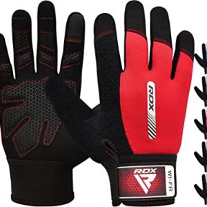 RDX Guantes Gimnasio Musculación Entrenamiento Gym, Antideslizante Levantamiento de Pesas Musculación Palma Acolchada Gel Antideslizante Transpirable Pantalla Táctil Equipo de Fitness en Casa